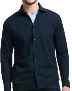 Men's Smart Casual Textured Button-Down Shirt
